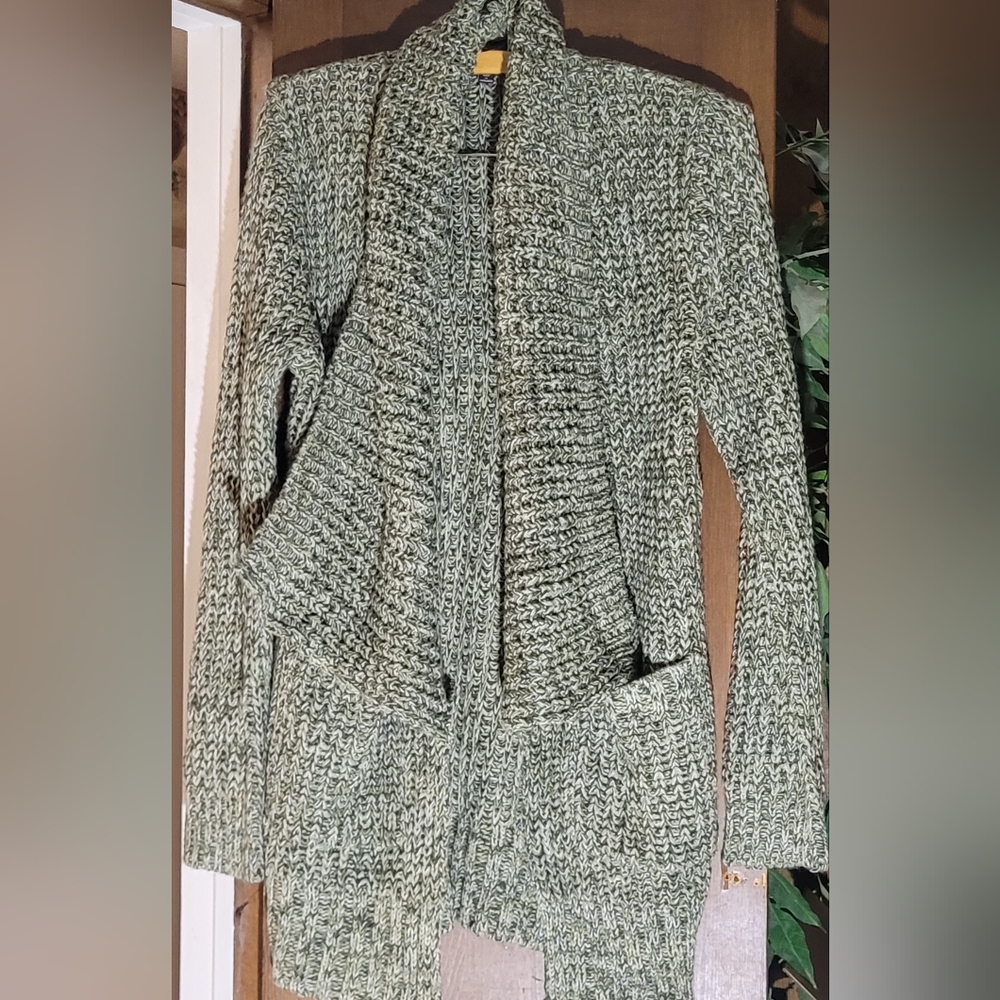 Green Marled Sweater Cardigan